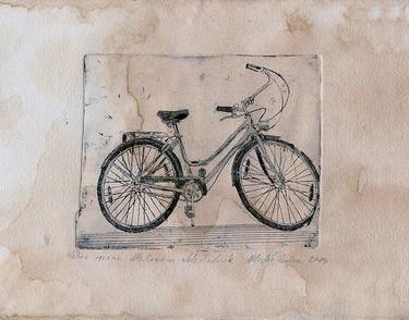 Print of Illustration Bike Printmaking by Michał Krawiec