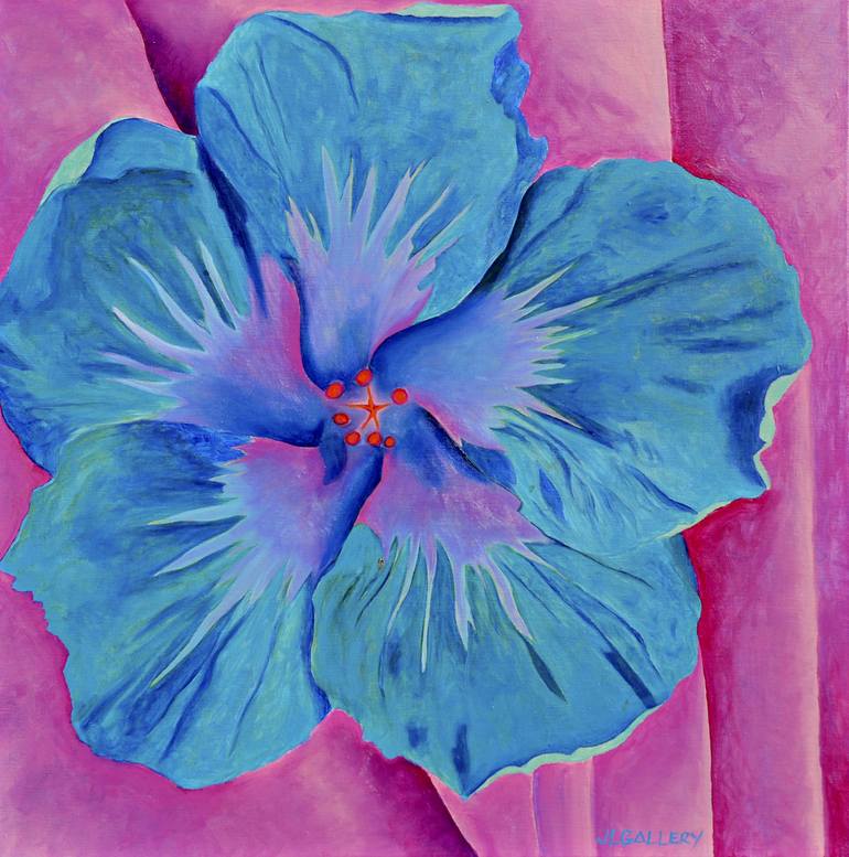 Blue Hibiscus Painting by Joanne Gallery | Saatchi Art
