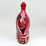 Hand-painted glass bottle / design object