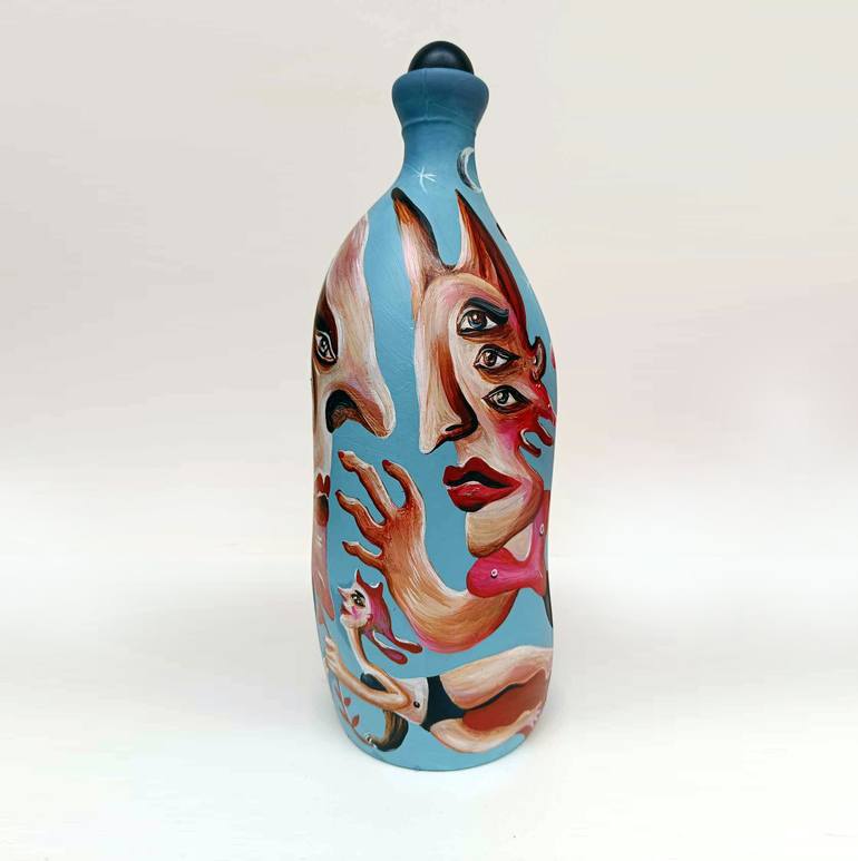 Original Contemporary Fantasy Mixed Media by Valentina Brostean