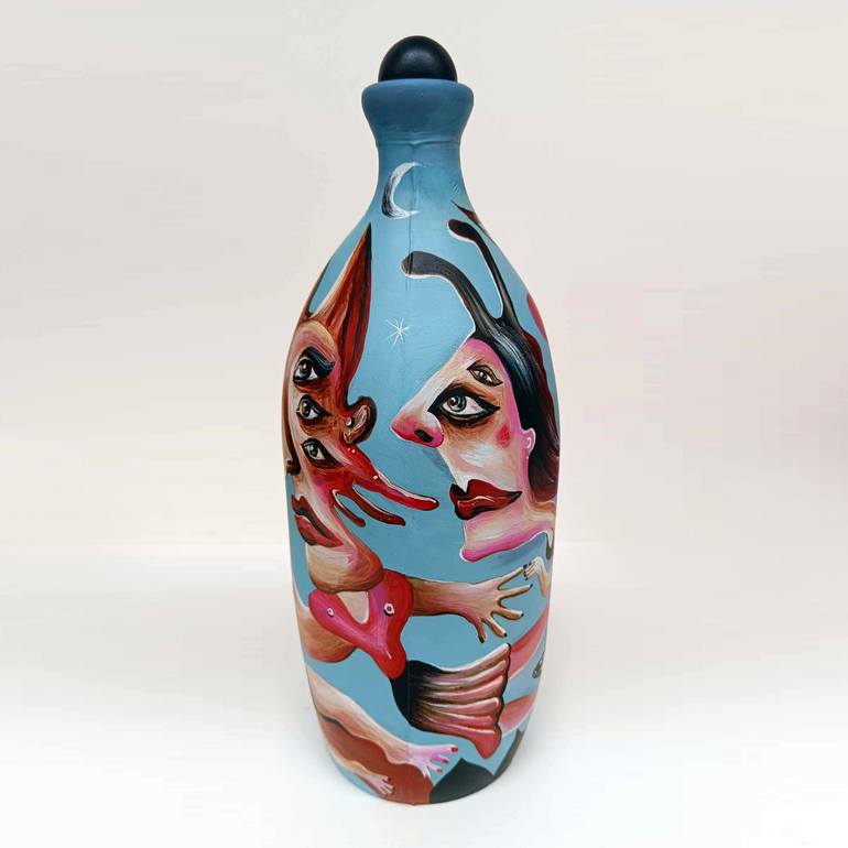 Original Contemporary Fantasy Mixed Media by Valentina Brostean