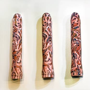 OBJECT OF DESIRE / hand painted dildo sculpted dildo in wood thumb
