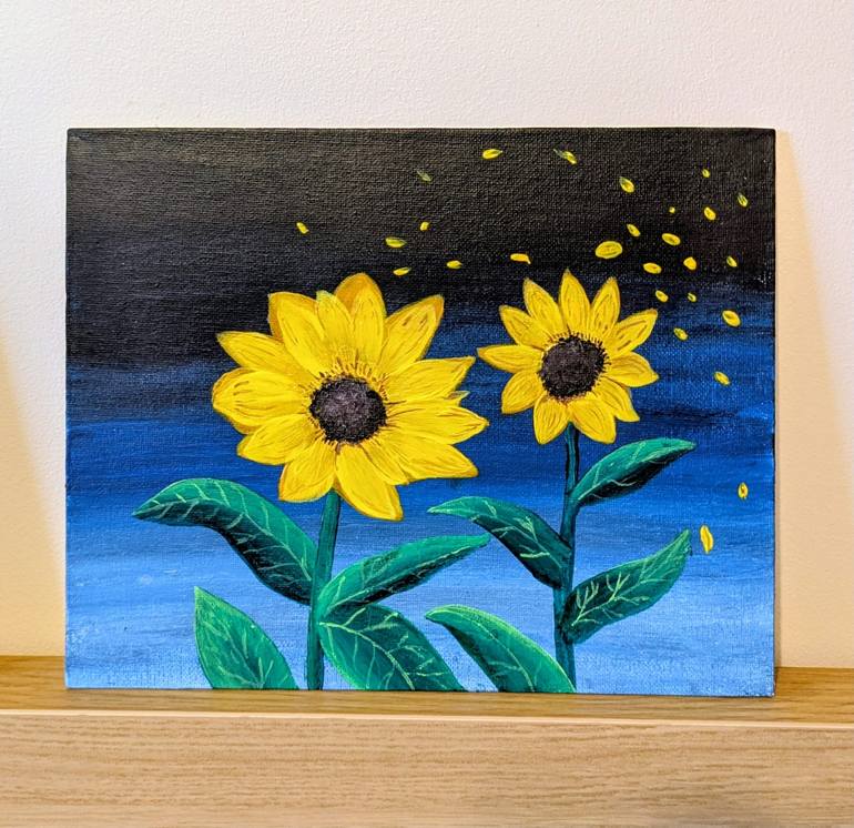 Original Floral Painting by Apoorva Jishtu | Contemporary Art on Canvas | Held by the night