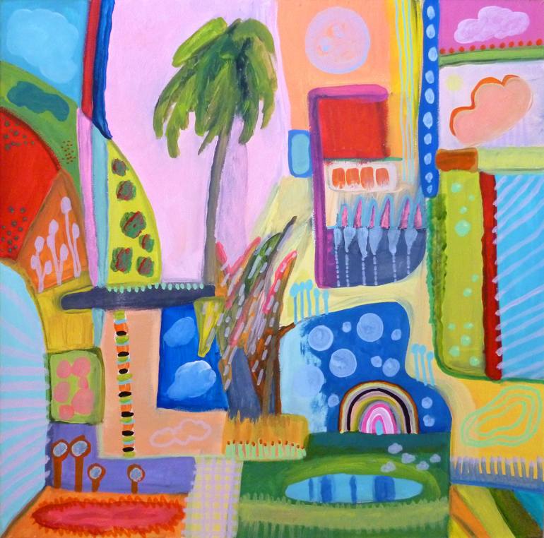 Palm Tree Painting Painting by Mary Robertson | Saatchi Art