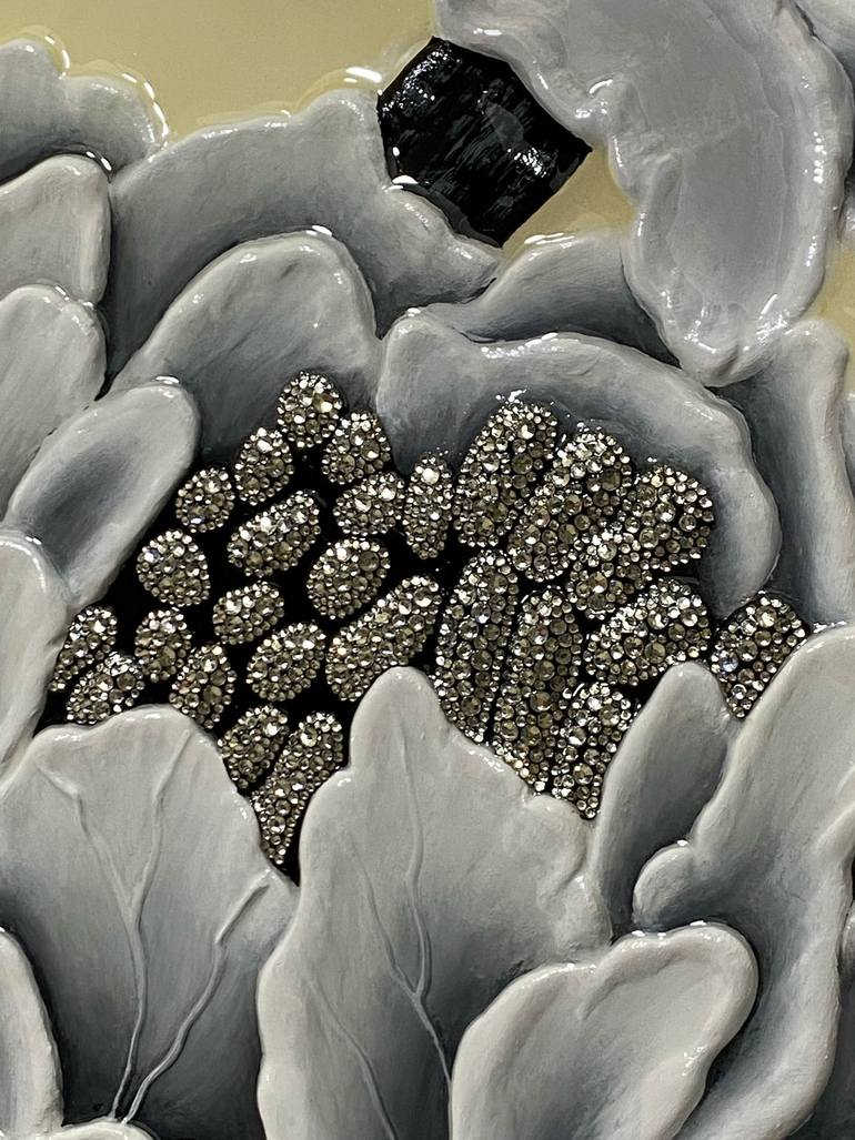 Original Abstract Botanic Mixed Media by Liya Dore