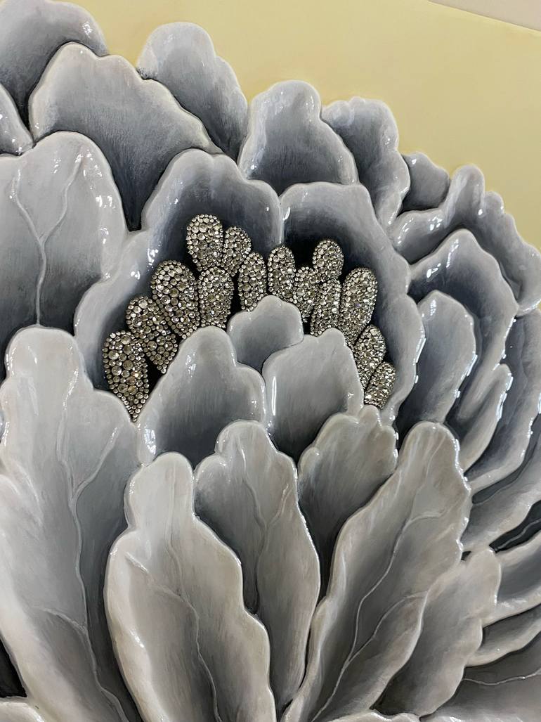 Original Abstract Botanic Mixed Media by Liya Dore
