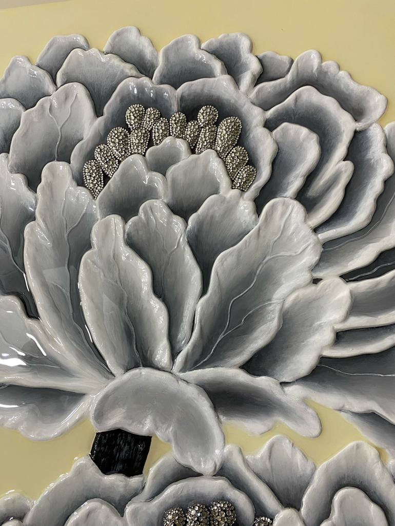 Original Abstract Botanic Mixed Media by Liya Dore