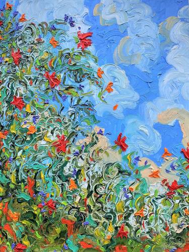 Saatchi Art Artist Jon Parlangeli; Painting, “Journée Ensoleillée Fleurs Sauvages” #art