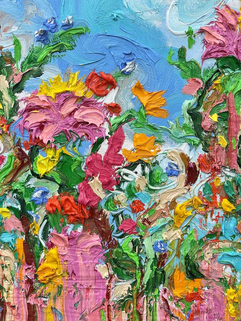 Original Abstract Expressionism Floral Painting by Jon Parlangeli