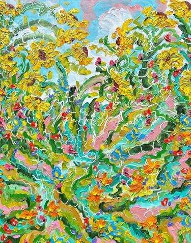 Print of Expressionism Floral Paintings by Jon Parlangeli