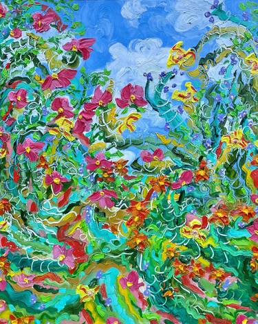 Print of Expressionism Floral Paintings by Jon Parlangeli