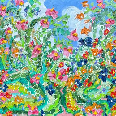 Original Expressionism Floral Paintings by Jon Parlangeli