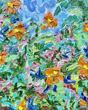 Original Expressionism Floral Paintings by Jon Parlangeli