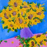 Sunflowers with Red Clover by Jon Parlangeli