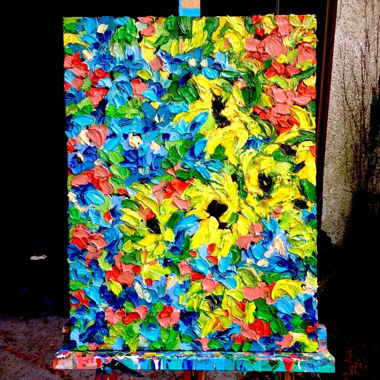 Original Abstract Expressionism Floral Painting by Jon Parlangeli