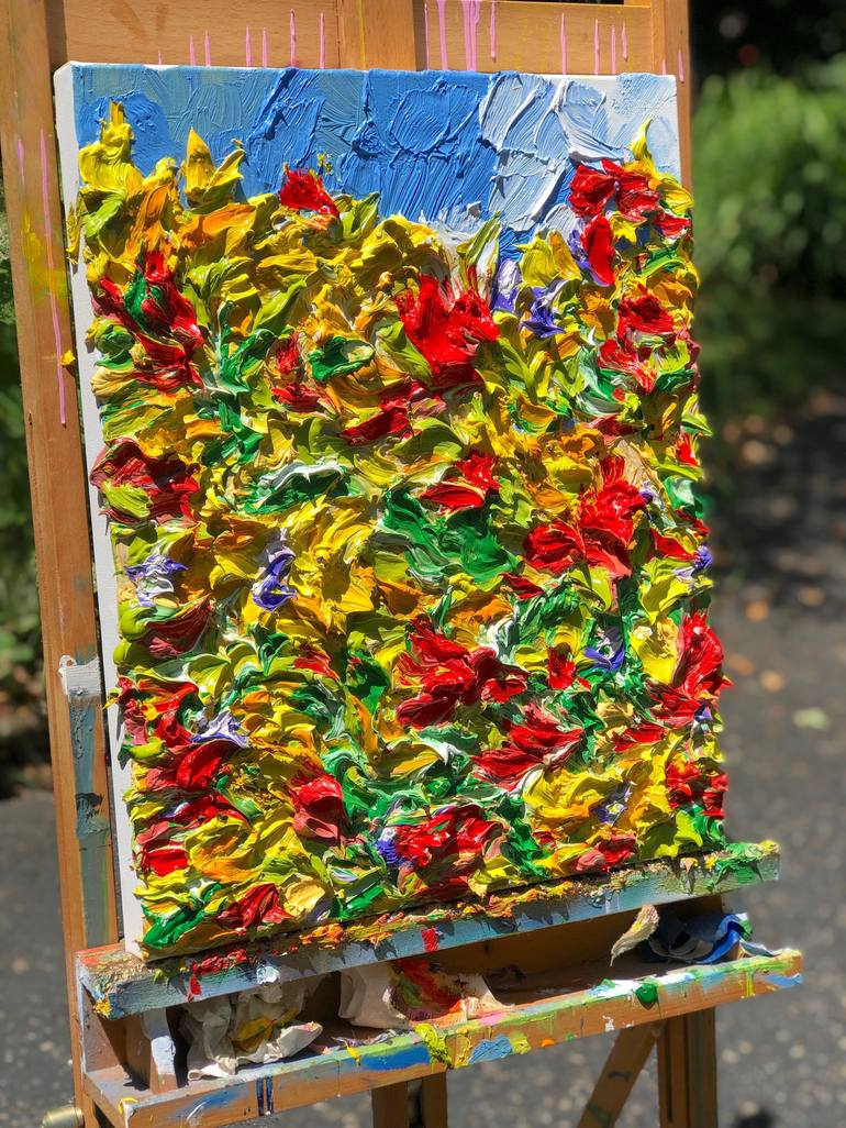 Original Abstract Expressionism Floral Painting by Jon Parlangeli