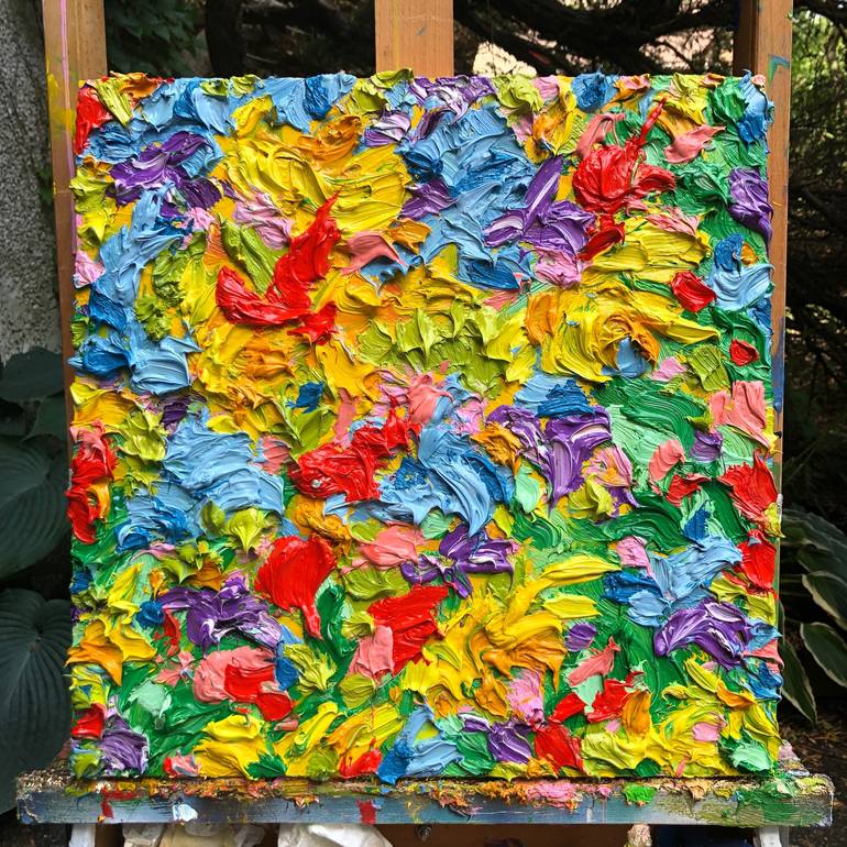 Original Abstract Expressionism Floral Painting by Jon Parlangeli