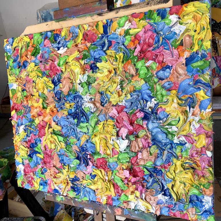 Original Abstract Expressionism Floral Painting by Jon Parlangeli