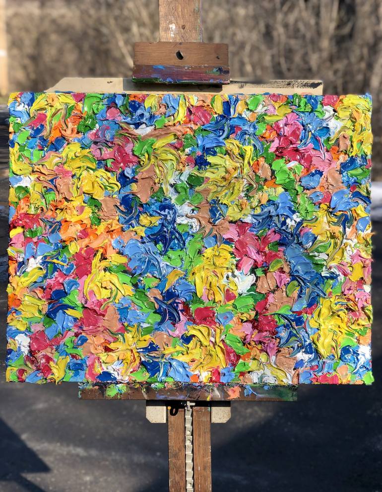 Original Abstract Expressionism Floral Painting by Jon Parlangeli