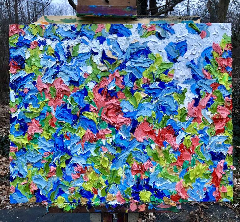 Original Abstract Floral Painting by Jon Parlangeli