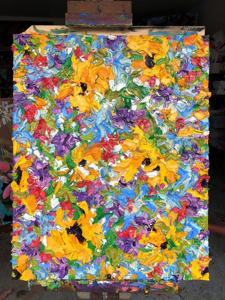 Original Abstract Floral Painting by Jon Parlangeli