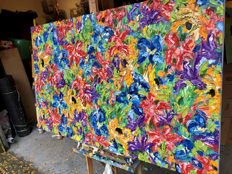 Original Abstract Expressionism Floral Painting by Jon Parlangeli