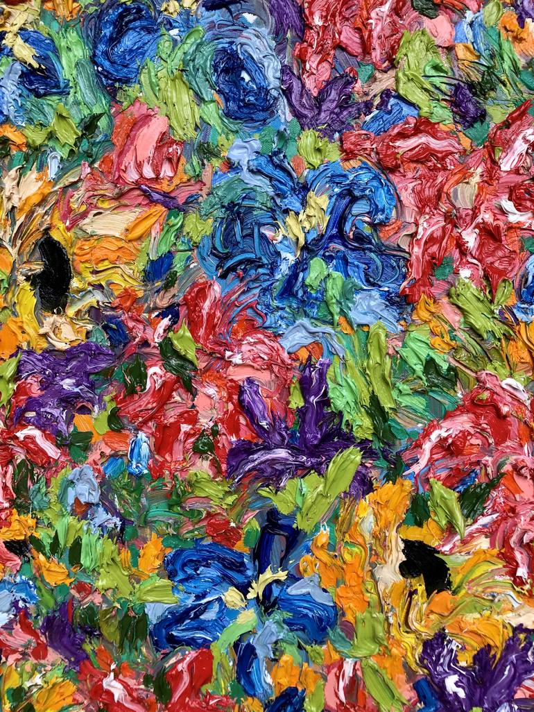 Original Abstract Expressionism Floral Painting by Jon Parlangeli