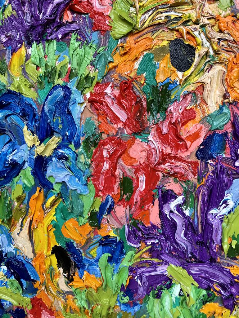 Original Abstract Expressionism Floral Painting by Jon Parlangeli