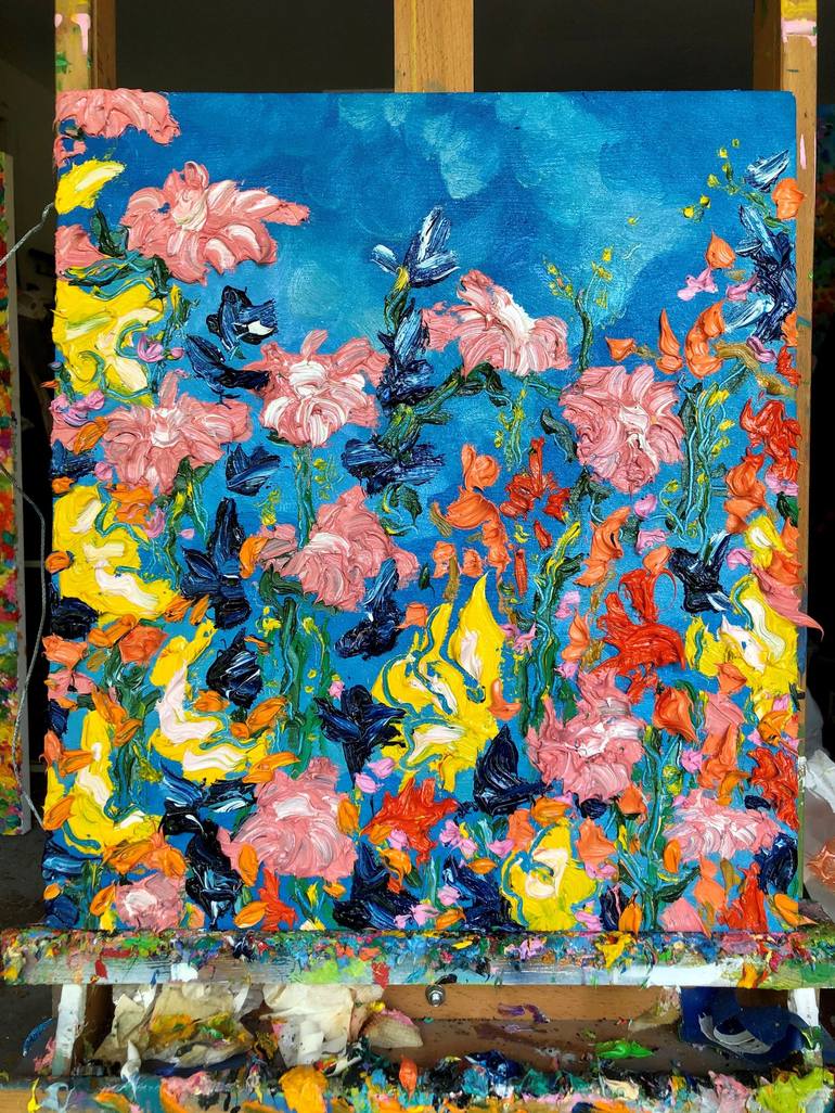 Original Expressionism Floral Painting by Jon Parlangeli