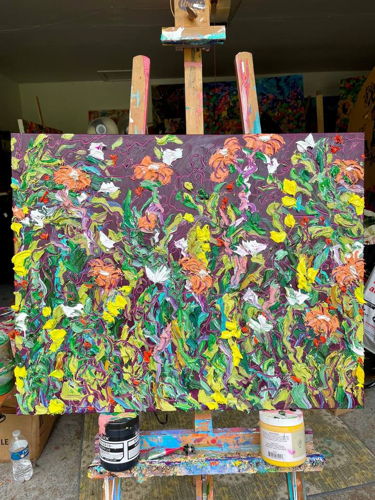 Original Impressionism Floral Painting by Jon Parlangeli