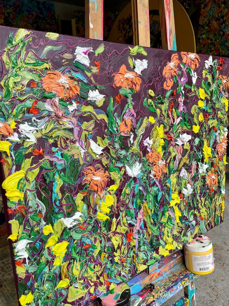 Original Impressionism Floral Painting by Jon Parlangeli