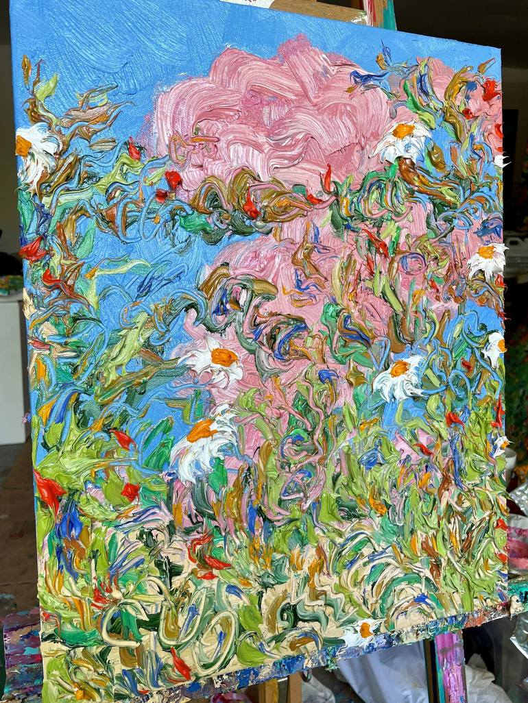 Original Abstract Expressionism Floral Painting by Jon Parlangeli