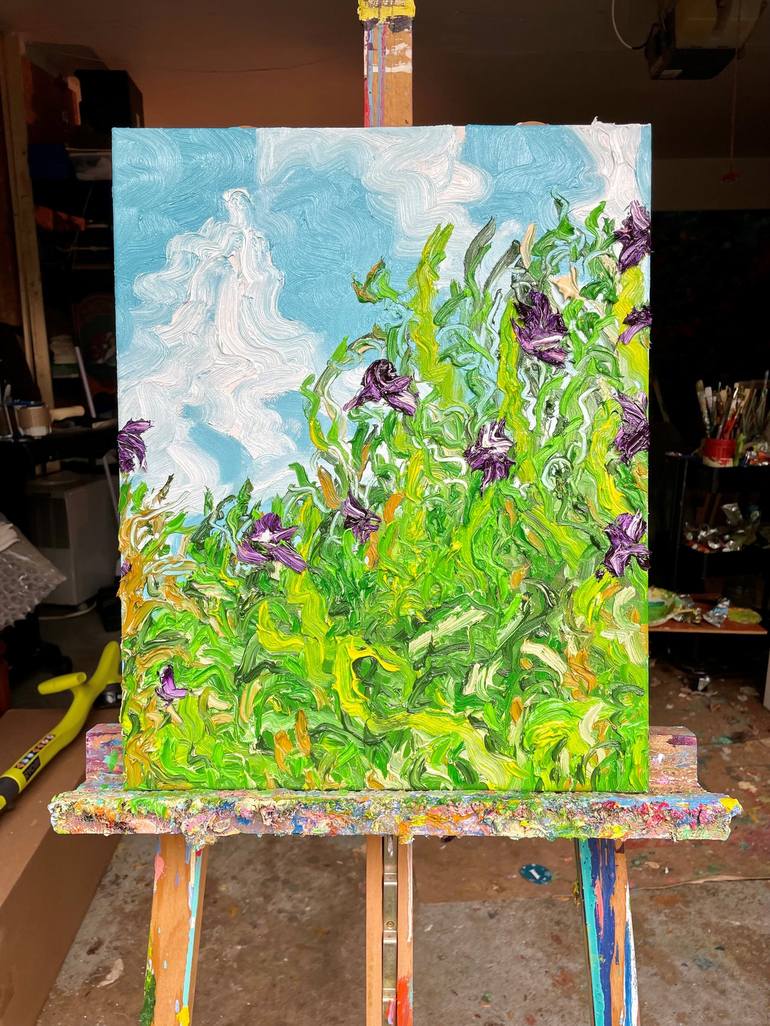 Original Expressionism Garden Painting by Jon Parlangeli