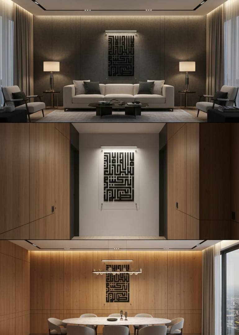 Original Black & White Religion Installation by Ibrahim Alali