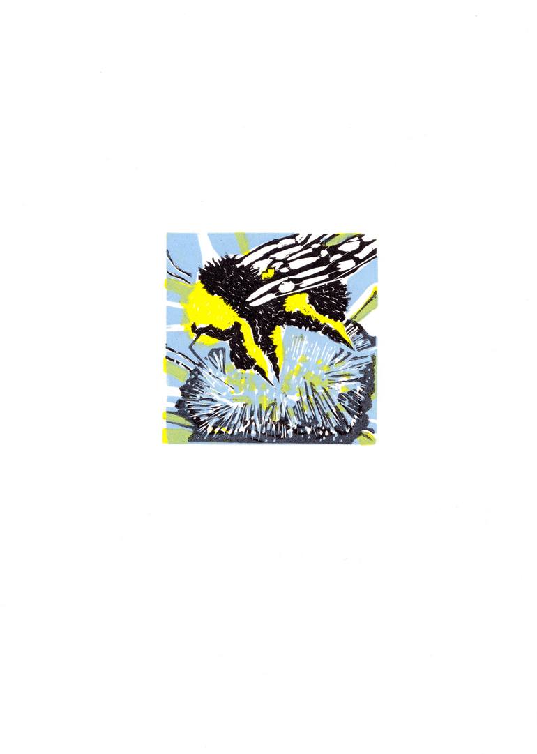 Original Nature Printmaking by Ashley Knowles | Contemporary Art on Wood | Busy Little Bee