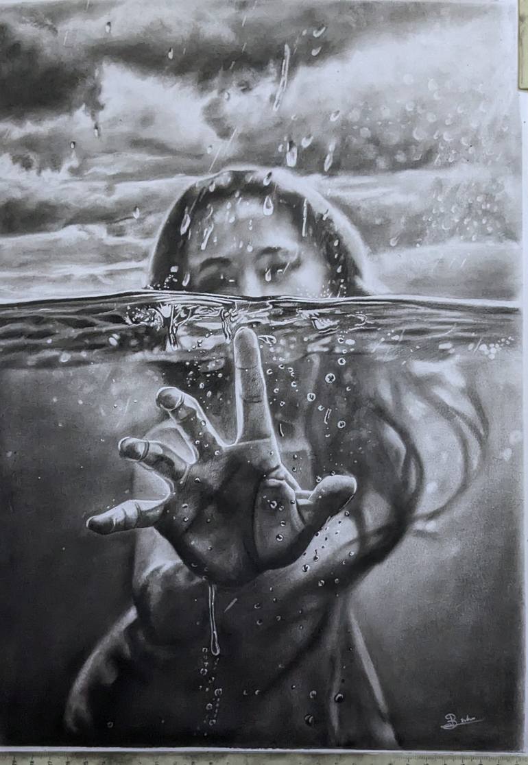 Drowning drawings | Saatchi Art India