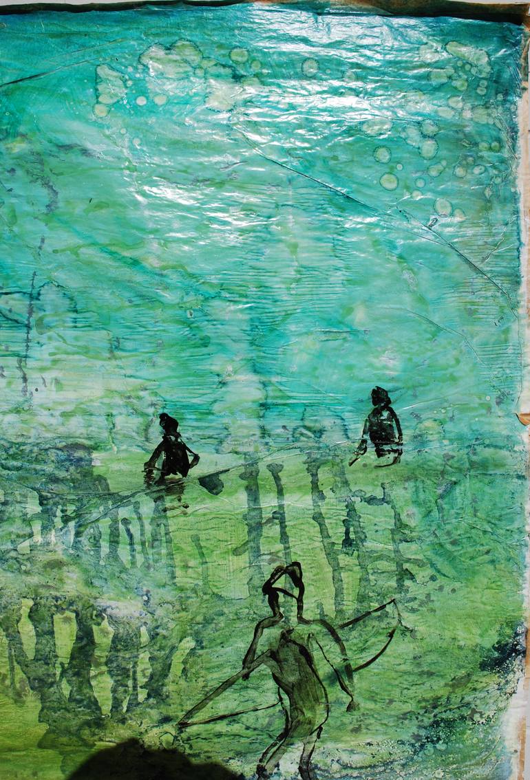 Original Abstract Expressionism Beach Painting by Benjamin Mitchell