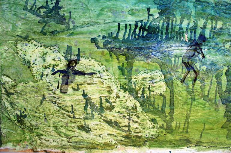 Original Abstract Expressionism Beach Painting by Benjamin Mitchell