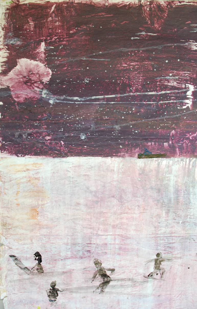 Original Abstract Expressionism Beach Painting by Benjamin Mitchell