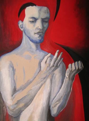 Original Expressionism Men Painting by Marina Novikova