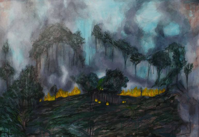 Print of Expressionism Landscape Paintings by Ana Markovic