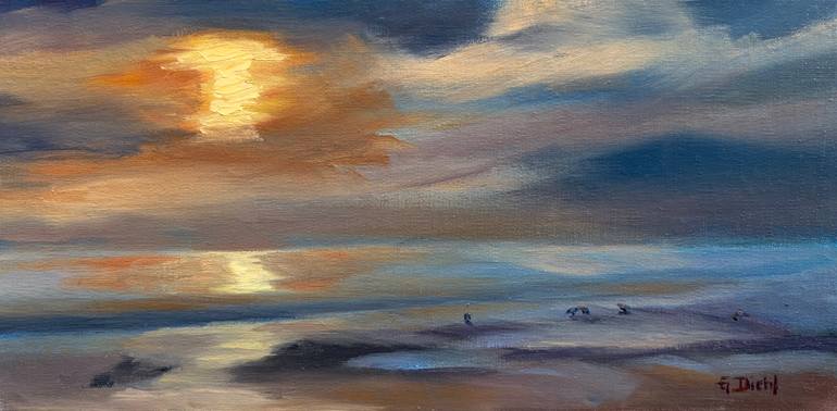 Original Sunset Painting by Grace Diehl | Impressionism Art on Canvas | Under the Sunset