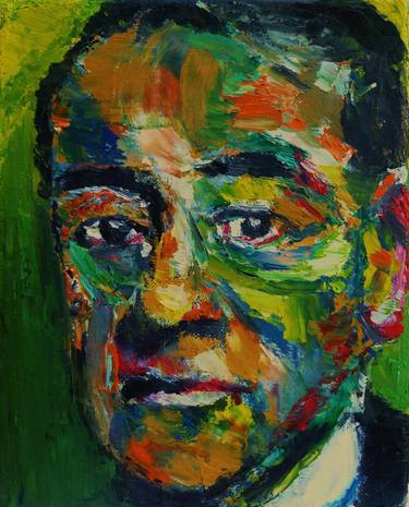 Original Expressionism Portrait Painting by Alan Derwin