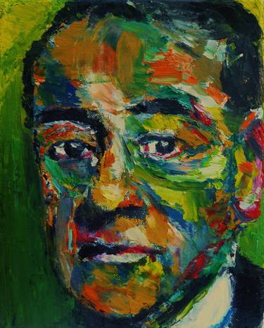 Original Expressionism Portrait Painting by Alan Derwin