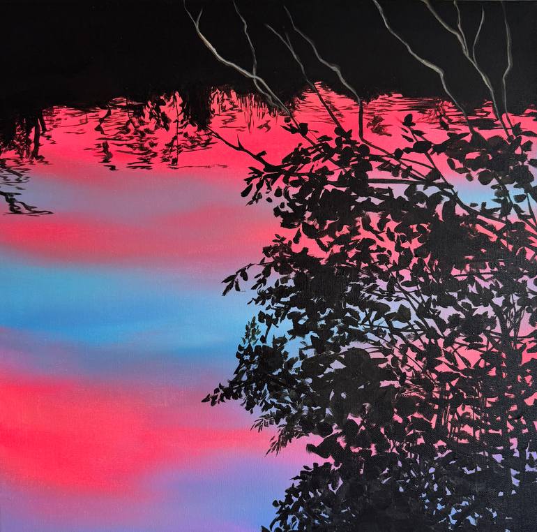 Original Sunset Painting by Jothi Kanayalal | Abstract Art on Canvas | New Year's Eve