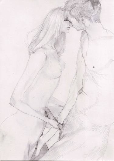 Original Figurative Love Drawings by Adrien Patout