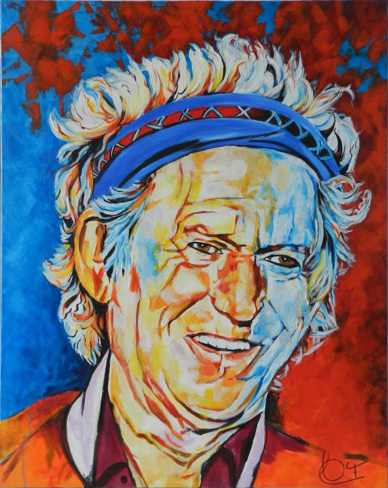 Original Famous Painting by Francoise Souriau  Abstract Expressionism Art on Canvas  Keith Richards