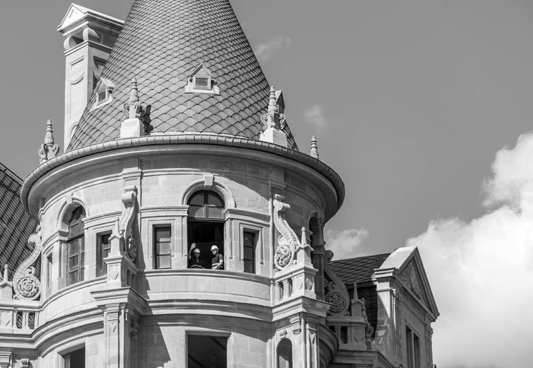 Original Architecture Photography by Taner Doger | Black & White Art on Paper | Haydarpasa Train Station and The Workers