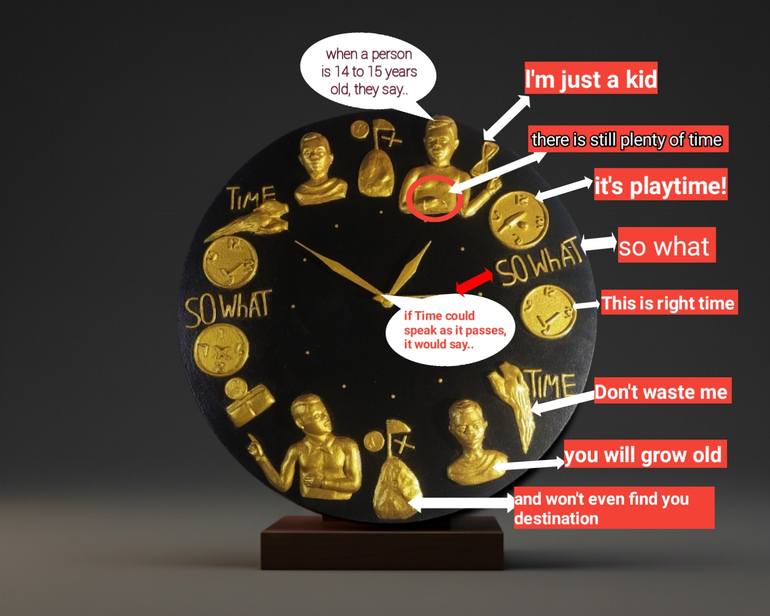 Original Figurative Time Sculpture by Bipin Kumar