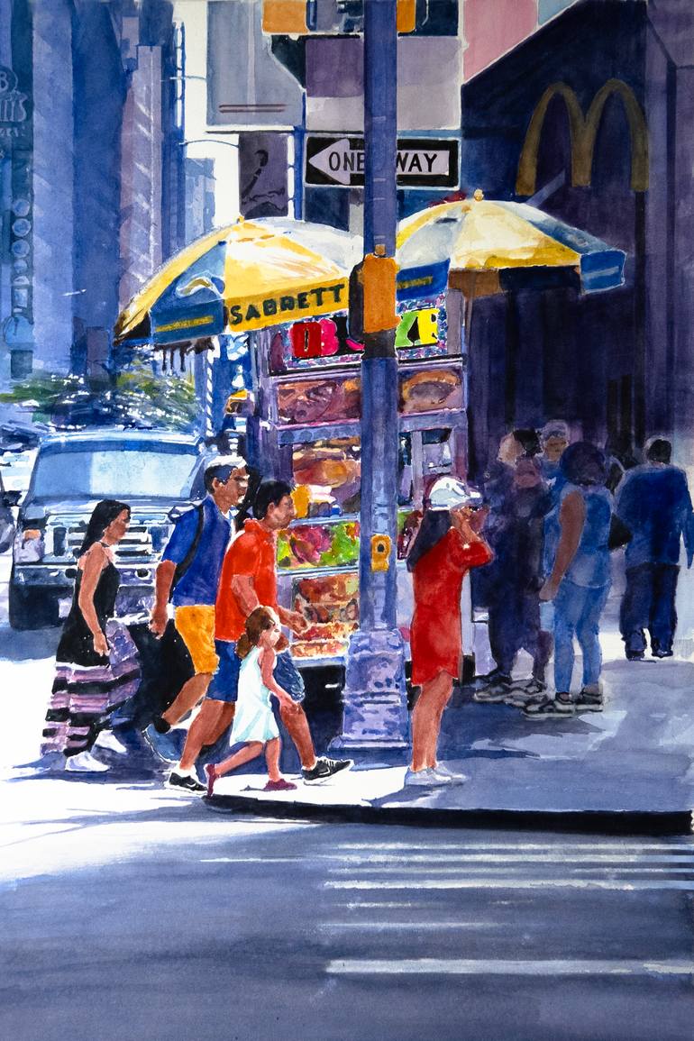 Original People Painting by Ted Lawson | Contemporary Art on Pressed Cardboard | The Other Way